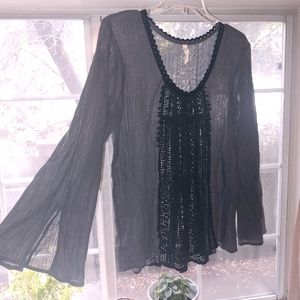 Long sleeve, see-through Love Sam top!